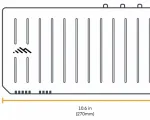 1-yr TAA Compliant NC Enterprise Branch Essentials Plan and E300 router with WiFi (1200 Mbps modem), North America - Top View - Dimensions 